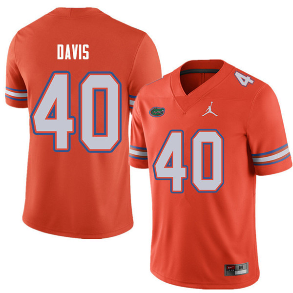 Jordan Brand Men #40 Jarrad Davis Florida Gators College Football Jerseys Sale-Orange - Click Image to Close
